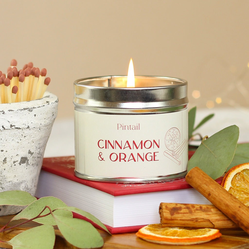 Cinnamon and Orange Classic Tin Candle 35hr Burn Time