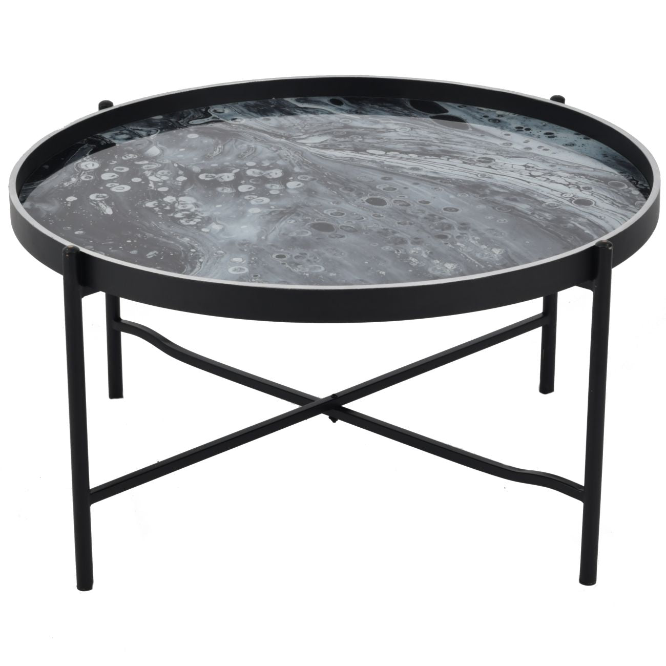 Monochrome Swirl Coffee Table 80cm A | Annie Mo's