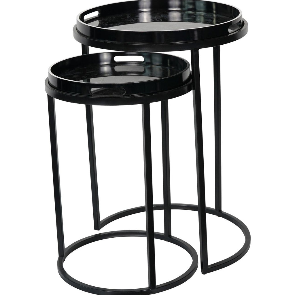 Louise Print Set Of 2 Side Tables With Removeable Trays 69cm | Annie
