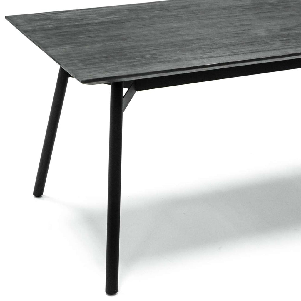 Bronx Black Acacia Fixed Dining Table 180cm