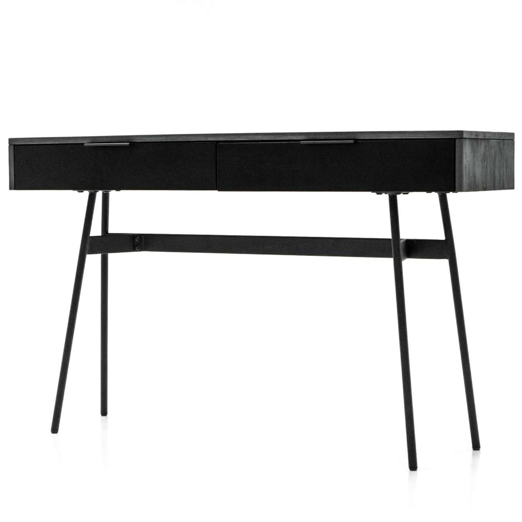 Bronx Black Acacia Console Table with Two Drawers 130cm