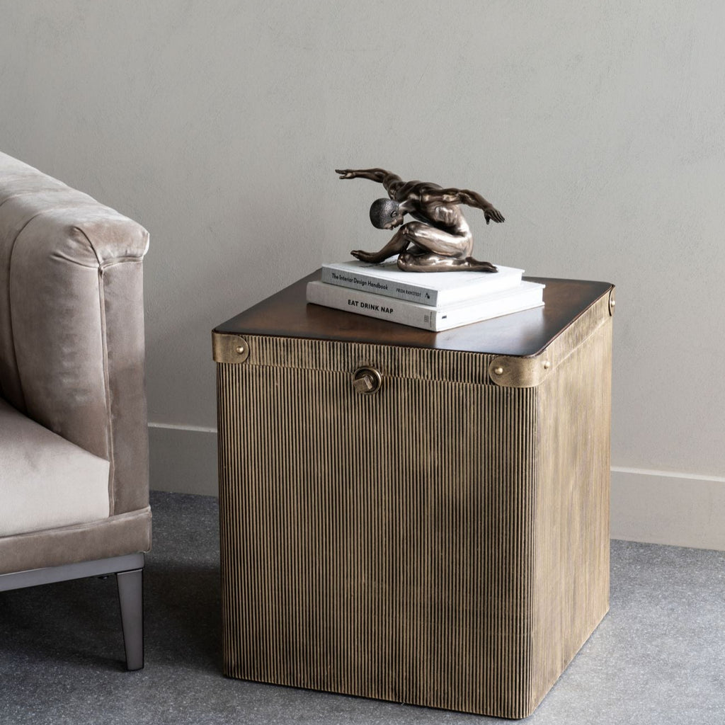 Corrugated Golden lamp Table 56cm | Annie Mo's