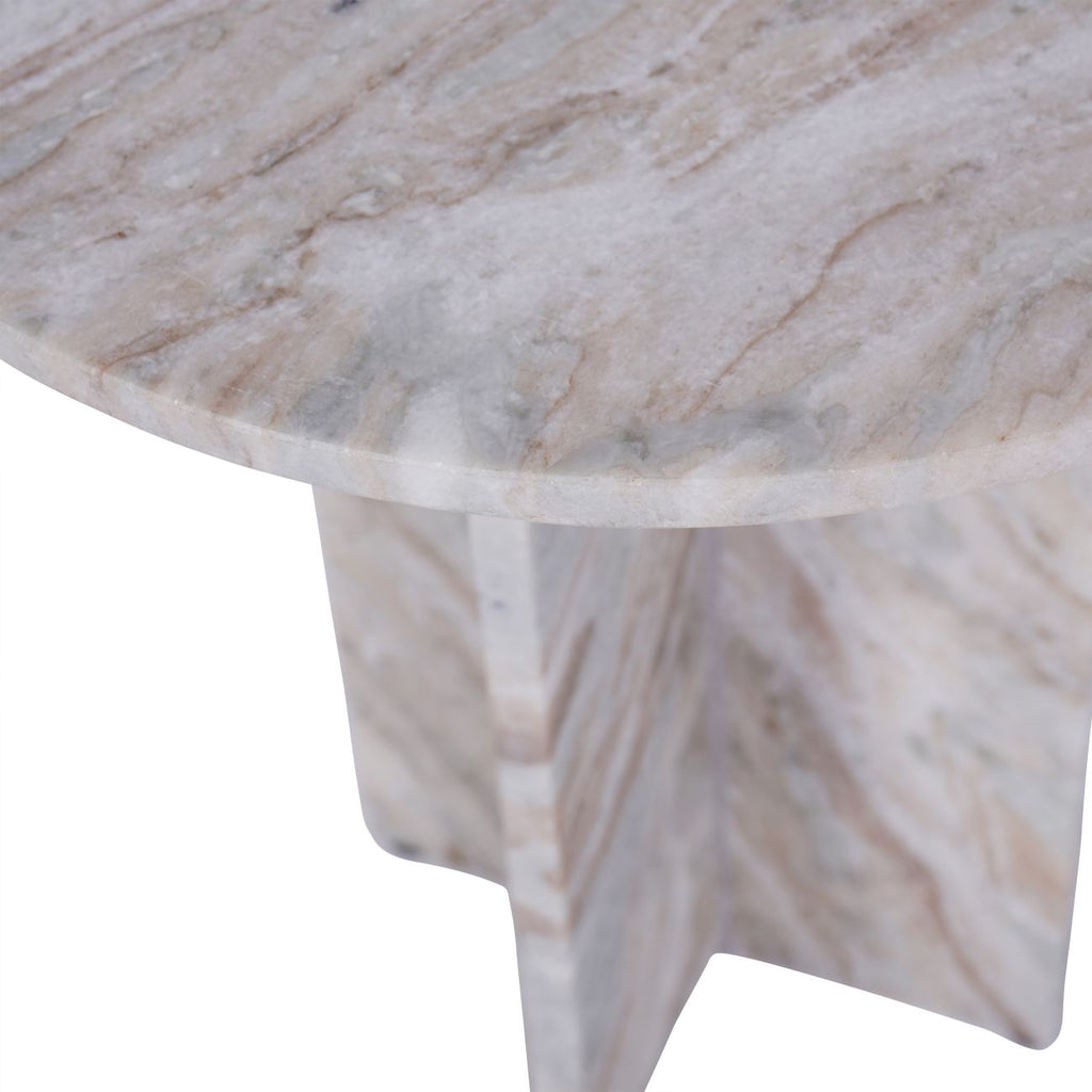 Cavallo Fantasy Brown Marble Side Table 42cm