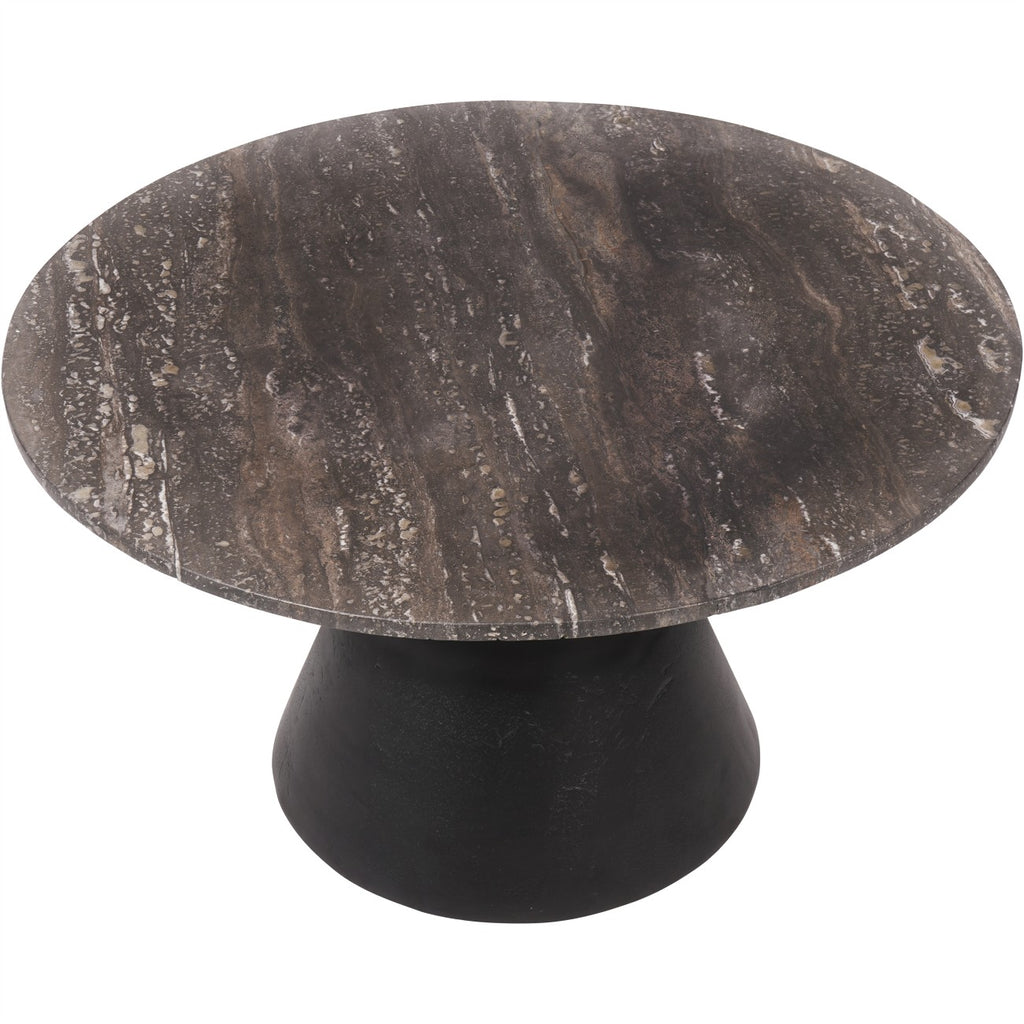 Charcoal Black and Dark Travertine Coffee Table - Size Choice Large & Small B | Annie Mo's