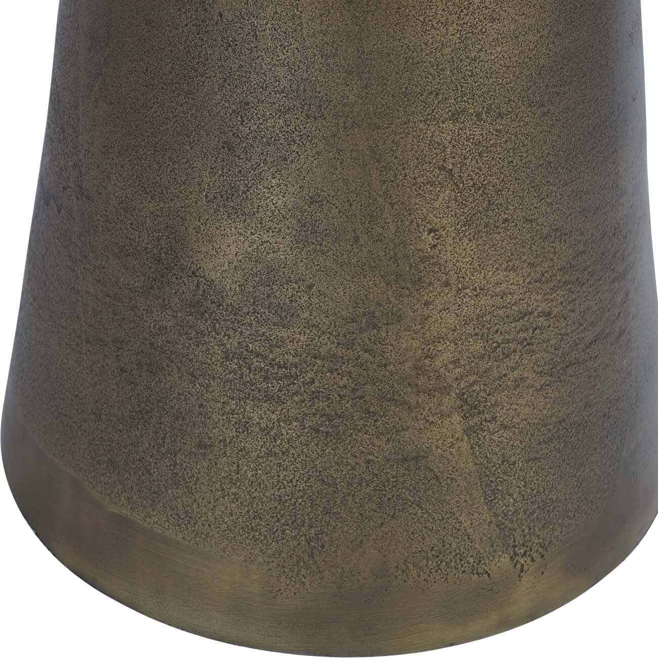 Light Travertine and Metal Side Table 40cm-B