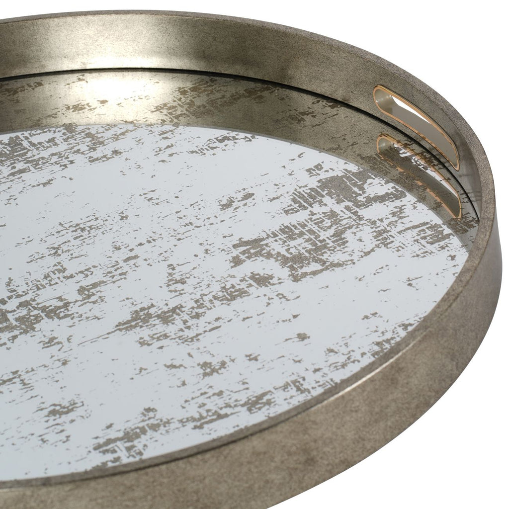 Laura Ashley Silver Set of Two Whinfell Mirrored Trays 45cm