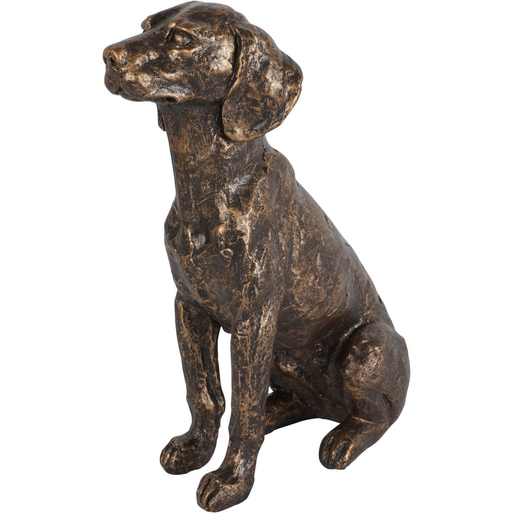 Bronze Sitting Dog Sculpture 27cm