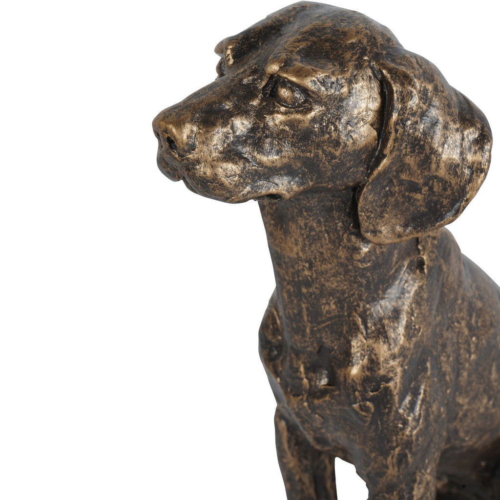 Bronze Sitting Dog Sculpture 27cm