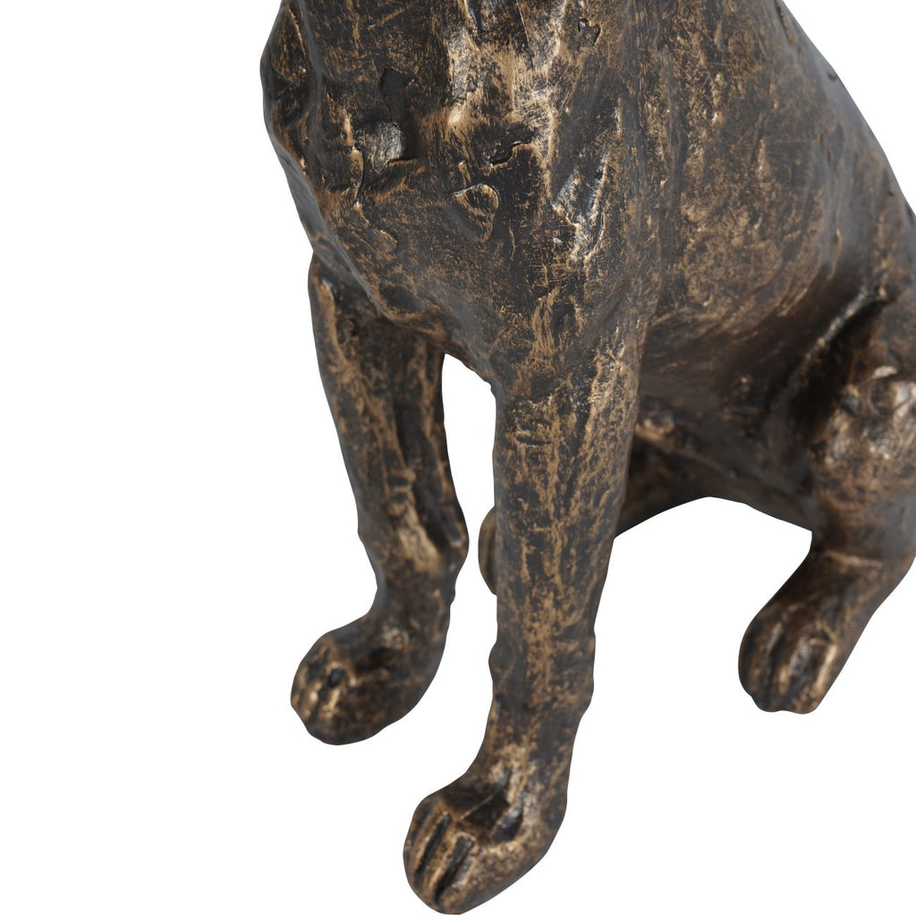 Bronze Sitting Dog Sculpture 27cm