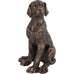 Bronze Small Sitting Dog Sculpture 21cm