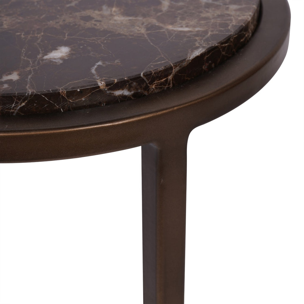 Brown Emperador Marble Accent Sofa Table 59cm