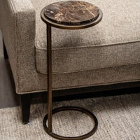 Brown Emperador Marble Accent Sofa Table 59cm | Annie Mo's