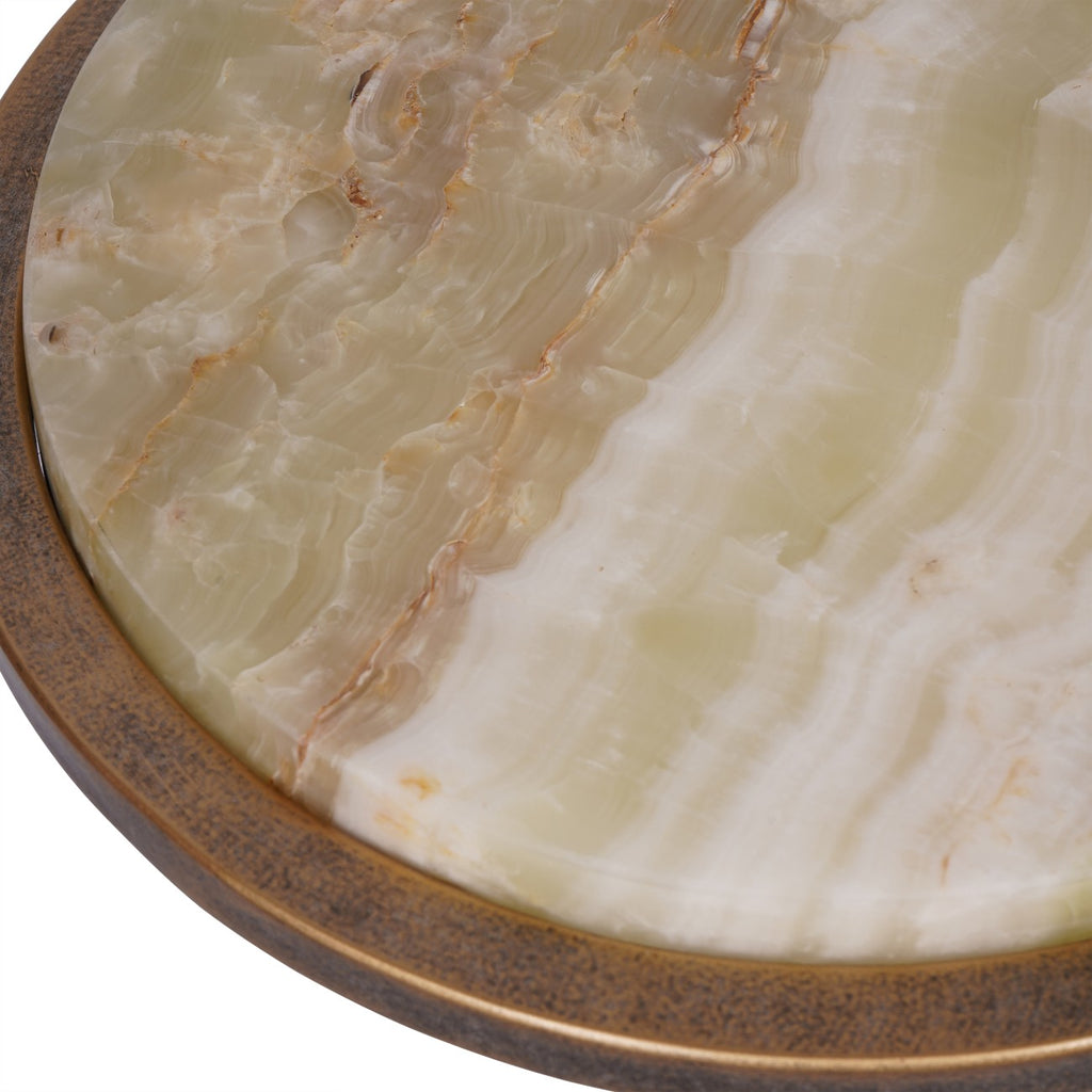 Pale Green Onyx Accent Sofa Table 59cm