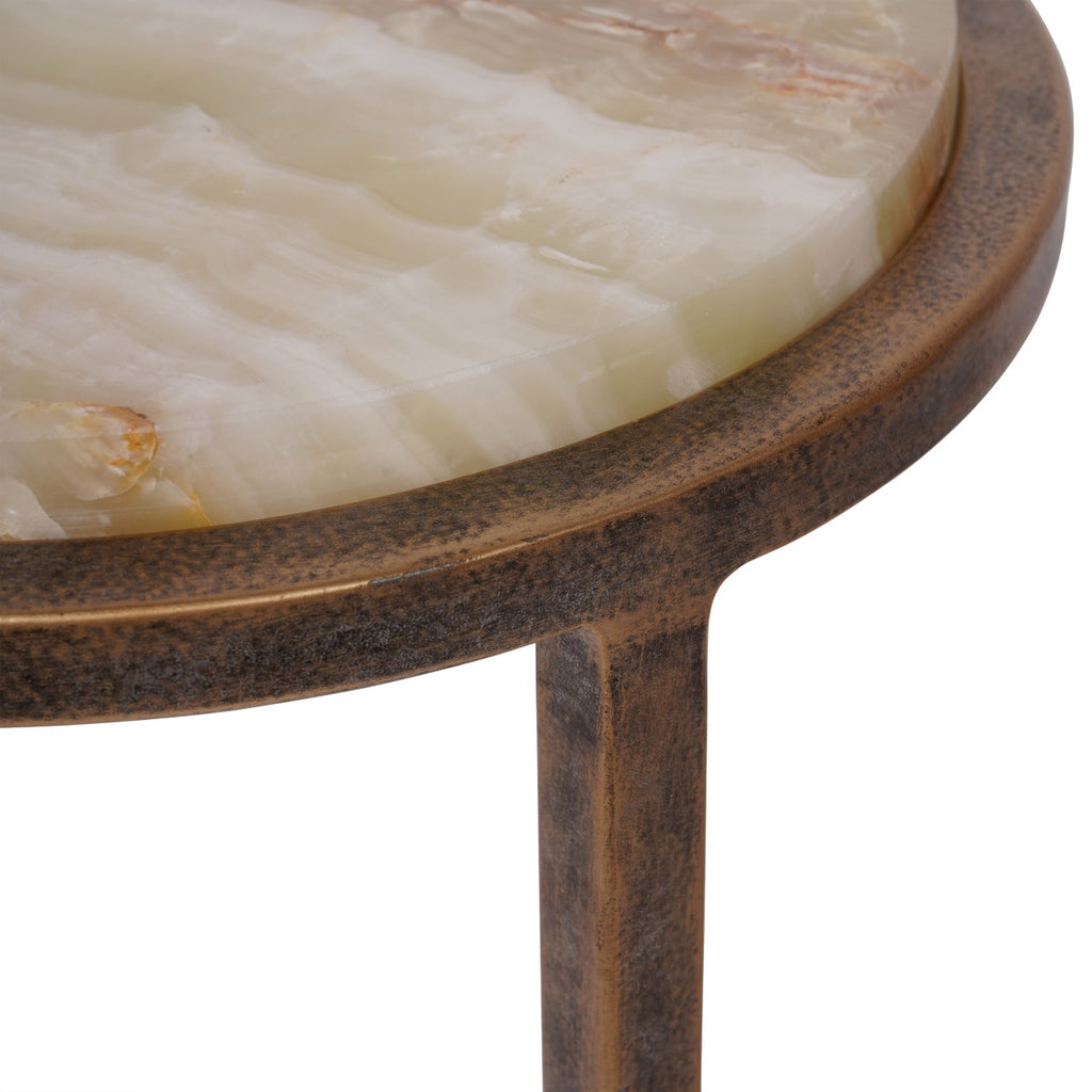 Pale Green Onyx Accent Sofa Table 59cm