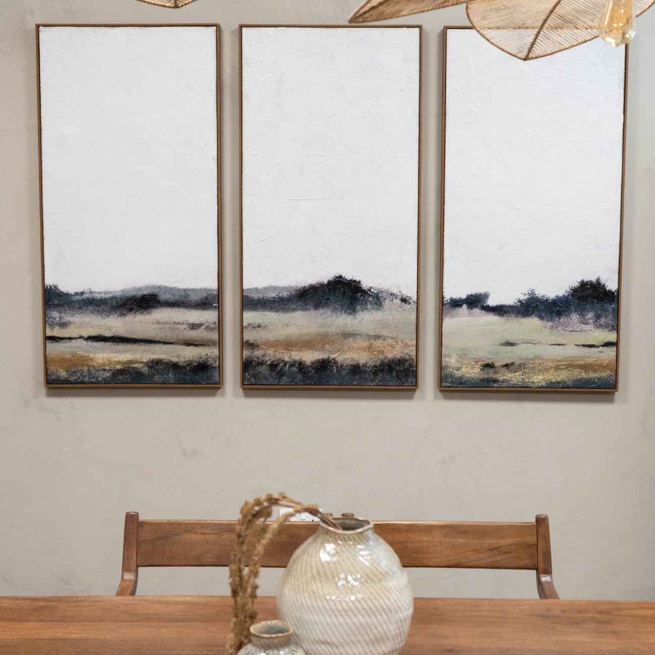Distant Fields Landscape Green Set of Three 60cm Wide (Each) | Annie