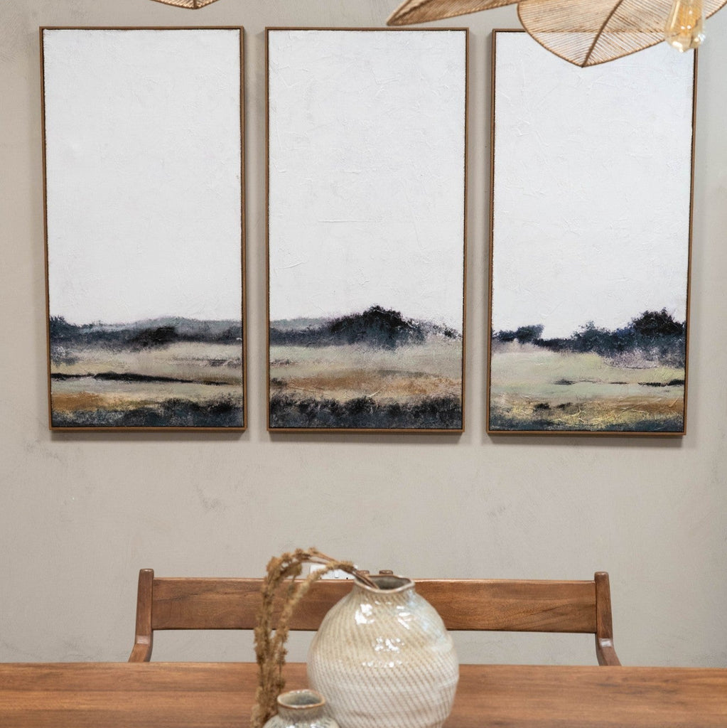 Distant Fields Landscape Green Set of Three 60cm Wide (Each) | Annie