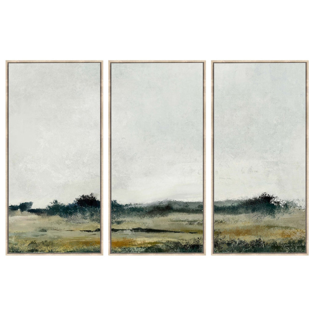 Distant Fields Landscape Green Set of Three 60cm Wide (Each)