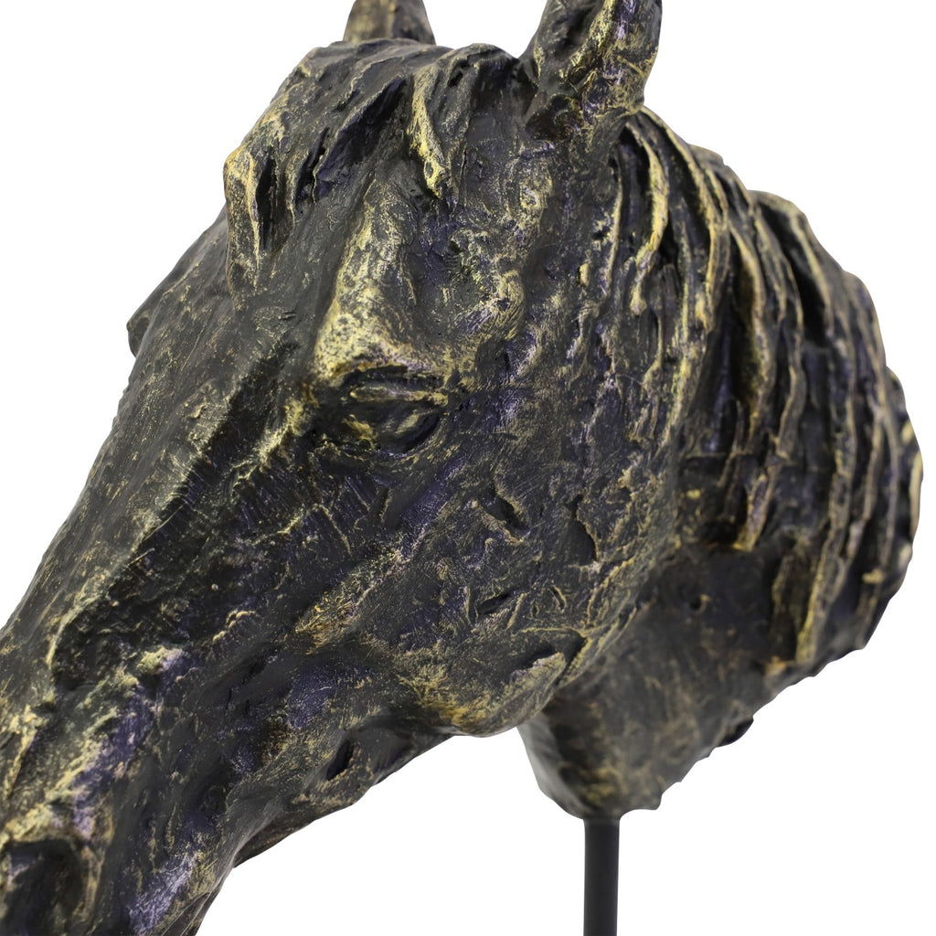 Antique Bronze Effect Bay Horse Head Sculpture 31cm C | Annie Mo's