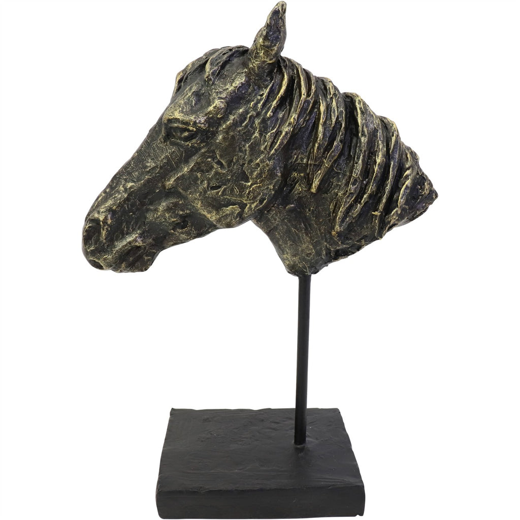 Antique Bronze Effect Bay Horse Head Sculpture 31cm | Annie Mo's