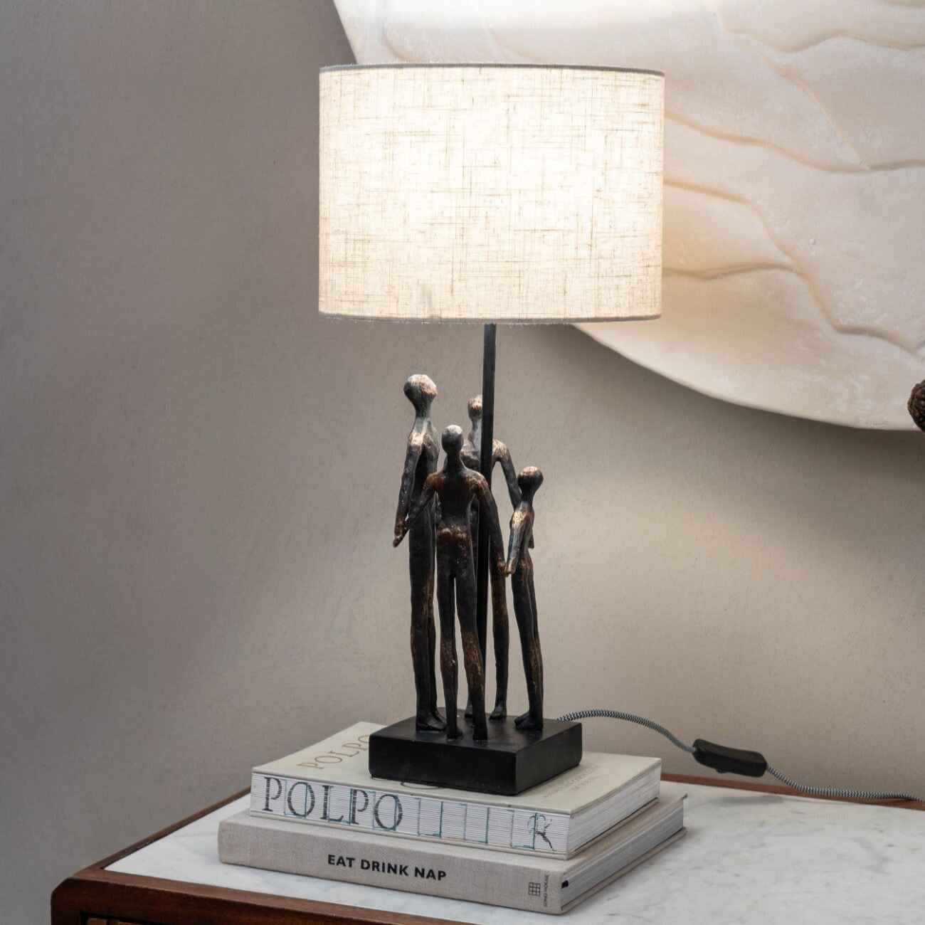 Family Sculpture Lamp with Shade 53m | Annie Mo's