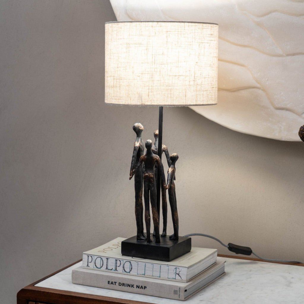 Family Sculpture Lamp with Shade 53m | Annie Mo's