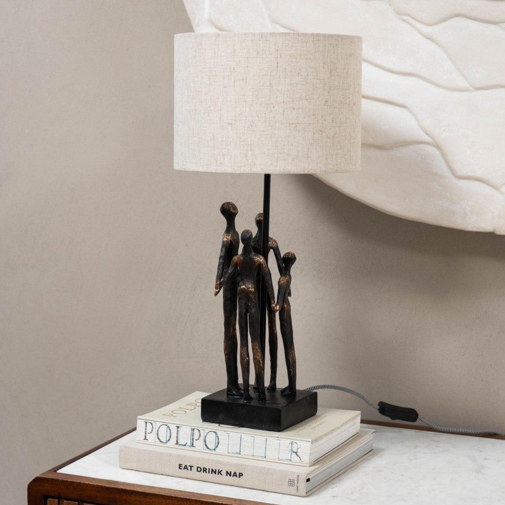 Family Sculpture Lamp with Shade 53m