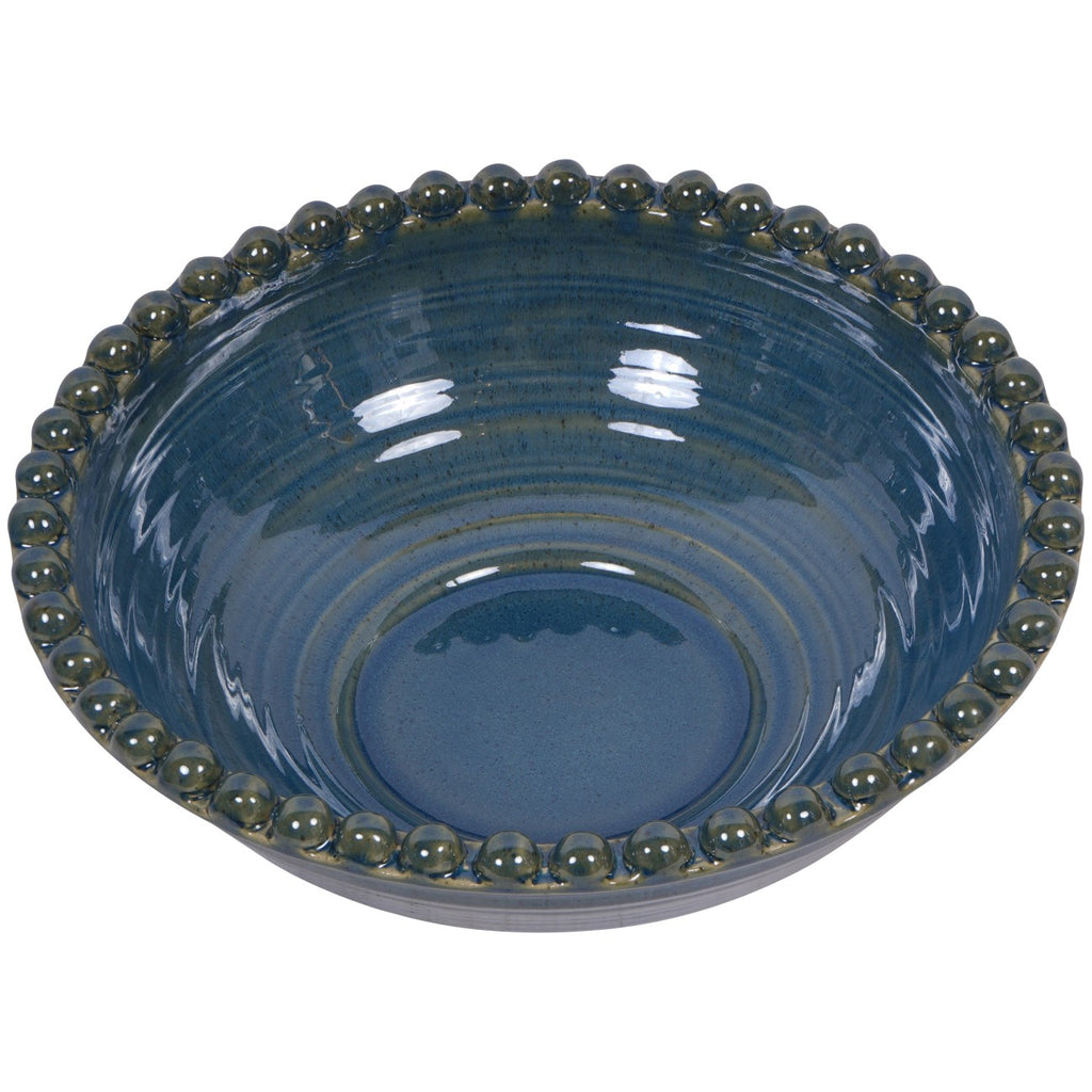 Mediterranean Reactive Glaze Ceramic Bowl Blue Green 37cm