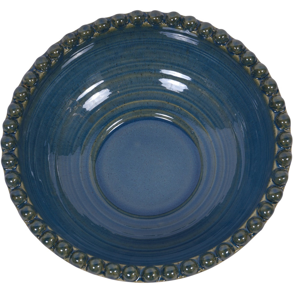 Mediterranean Reactive Glaze Ceramic Bowl Blue Green 37cm