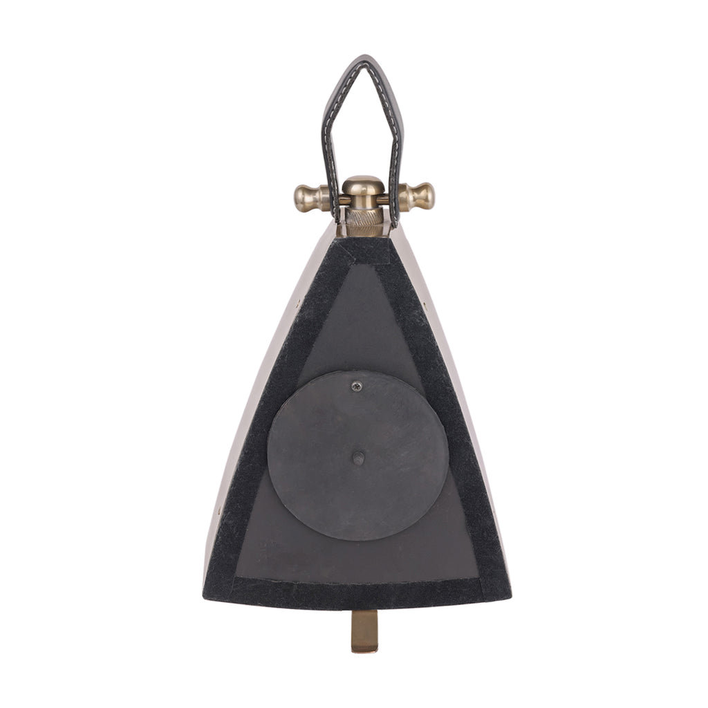 Isosceles Brass Curved Front Mantel Clock Large 36cm