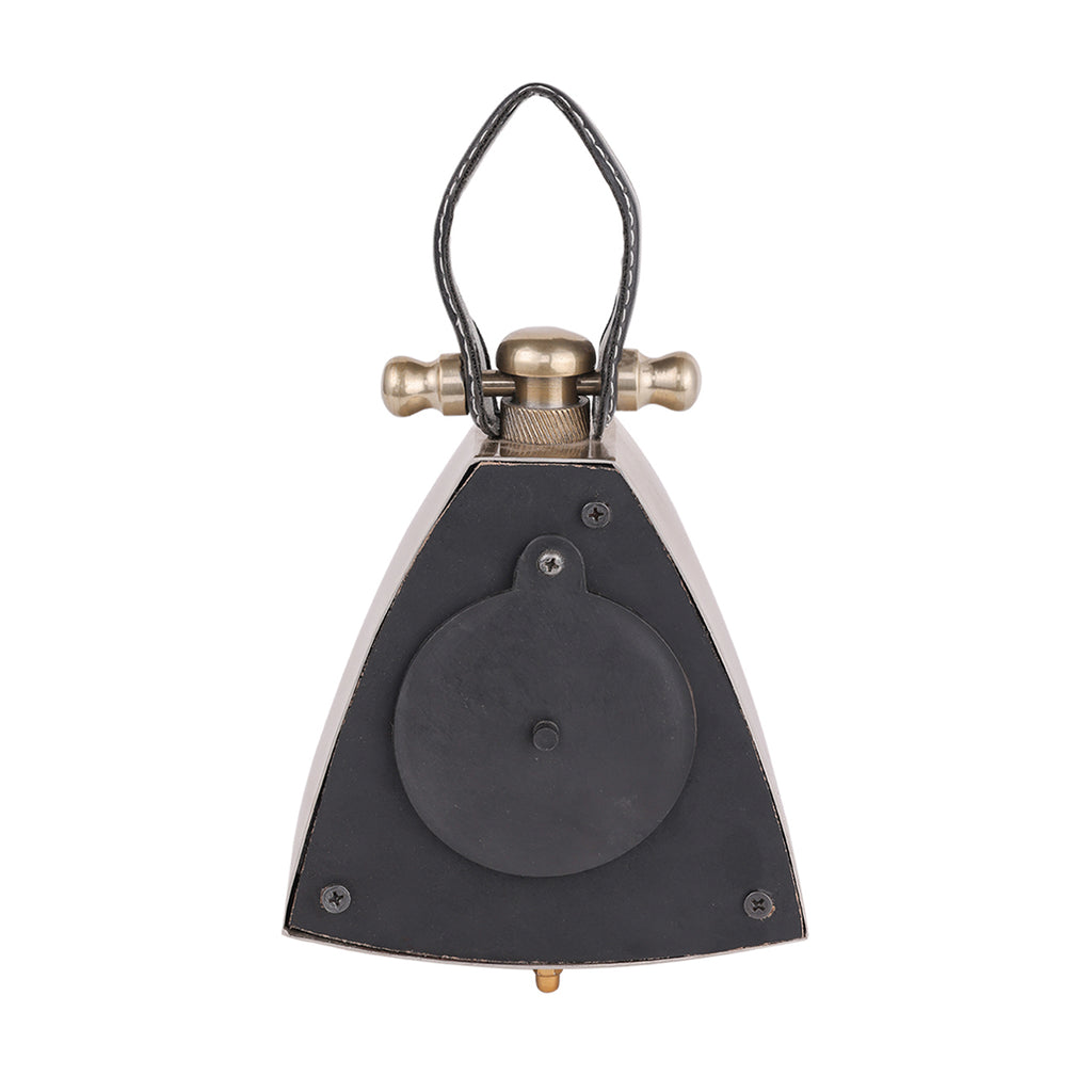 Isosceles Brass Curved Front Mantel Clock Small 18cm