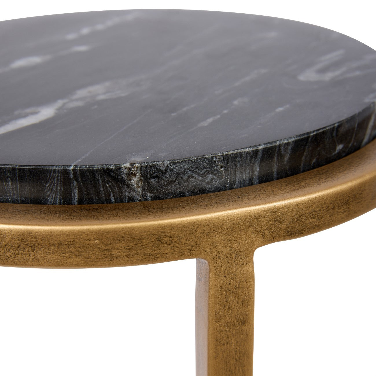 Black Marble Accent Sofa Table 59cm