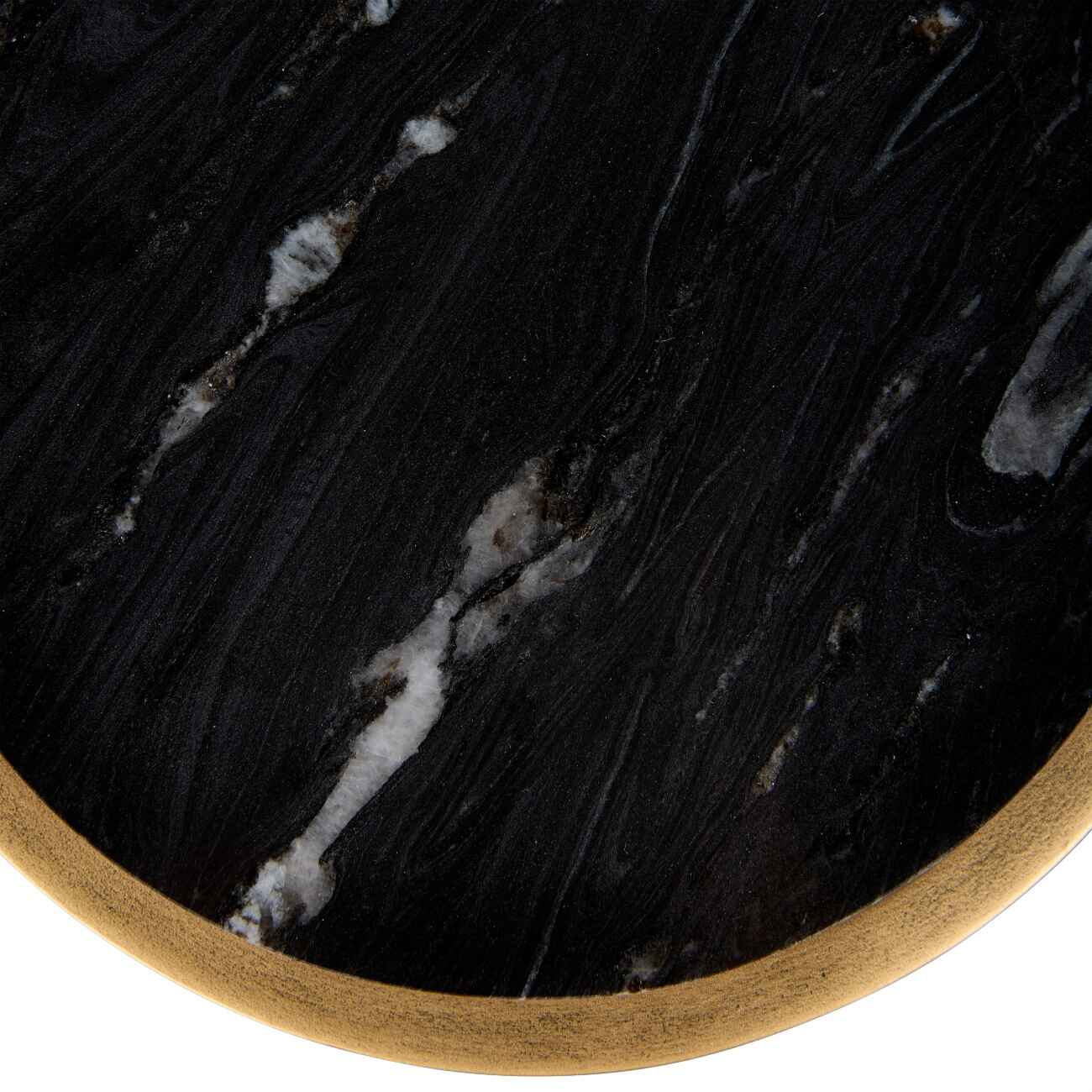 Black Marble Accent Sofa Table 59cm-b