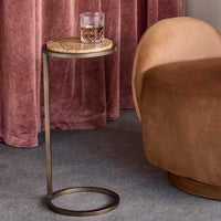 Forest Brown Marble Accent Sofa Table 59cm| Annie Mo's