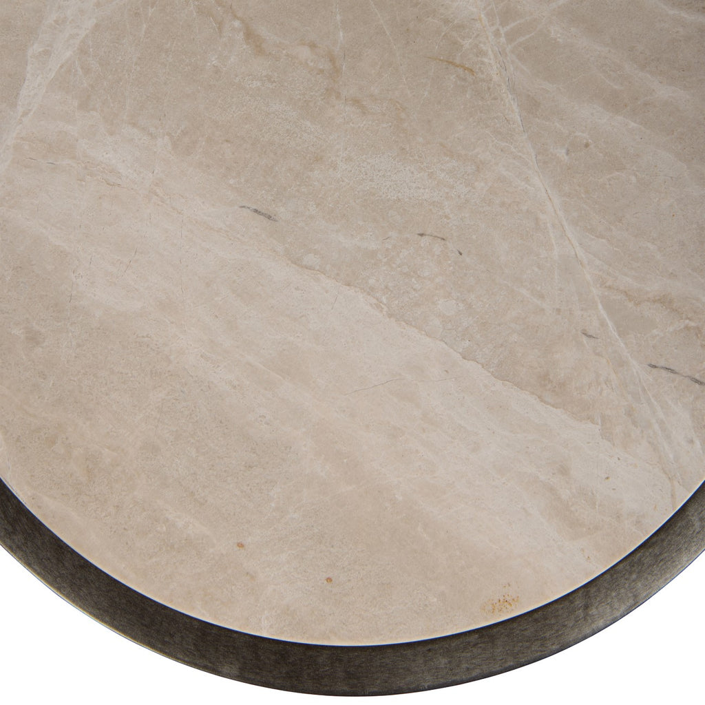 Grey Emperador Marble Accent Sofa Table 59cm