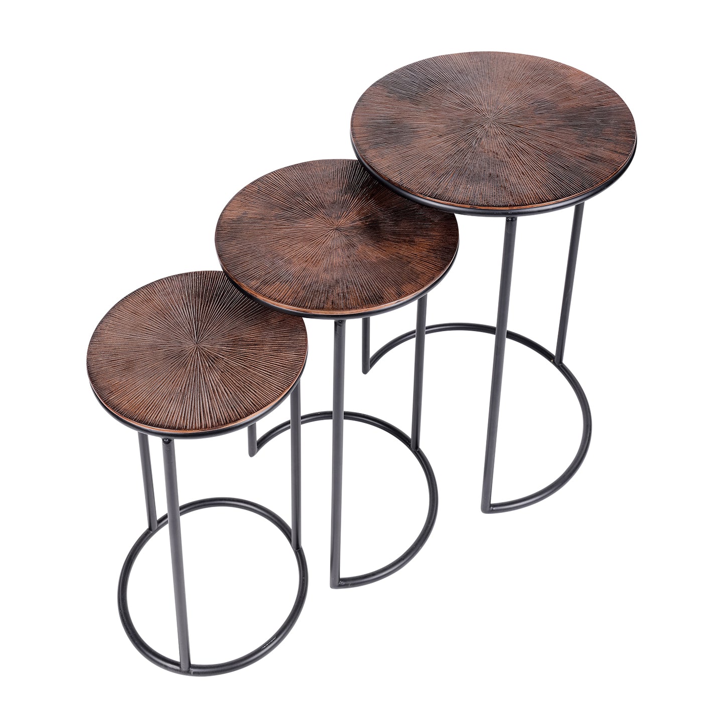 Copper Tone Set of Three Nesting Tables 63cm C | Annie Mo's