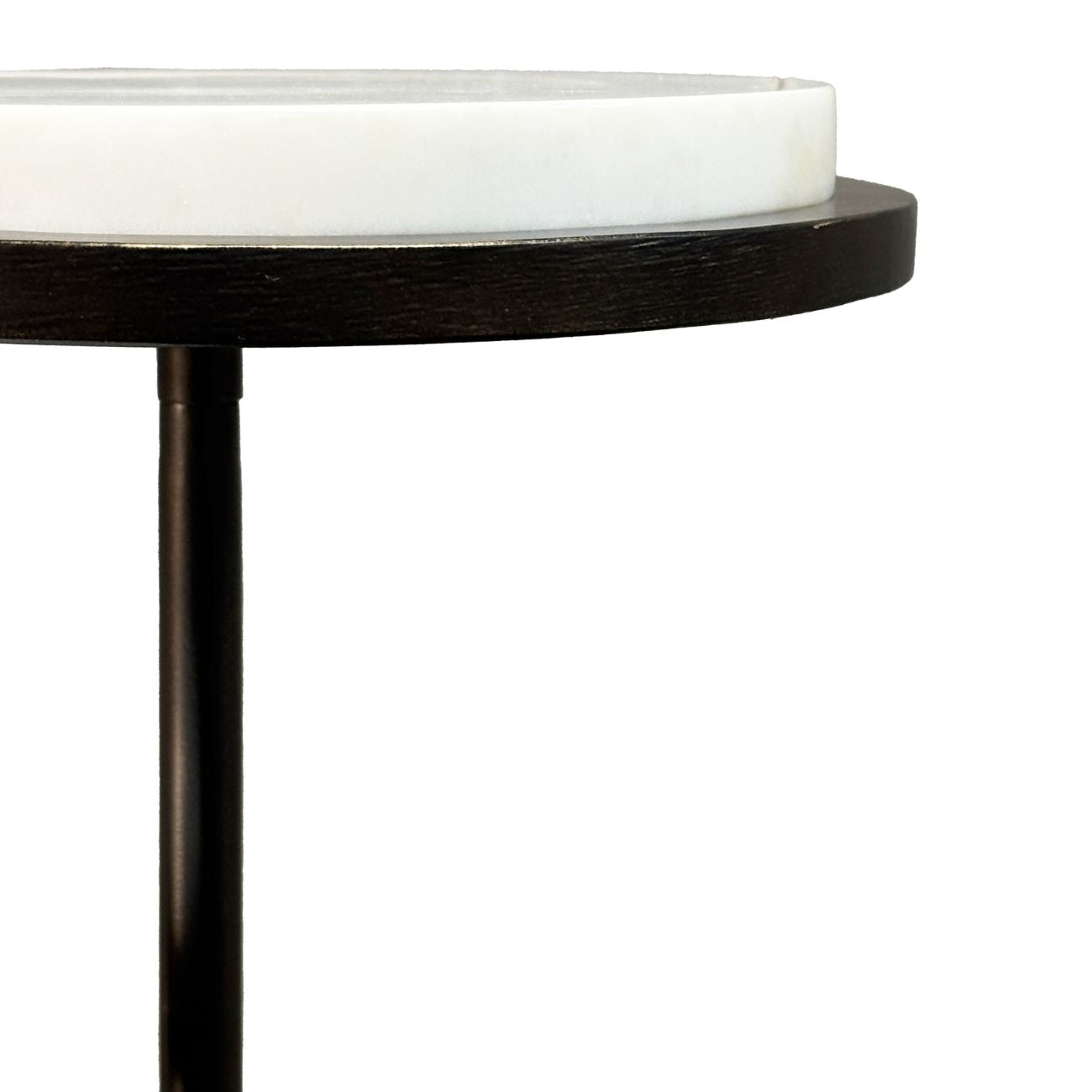 White Marble Accent Side Table 59cm D | Annie Mo's