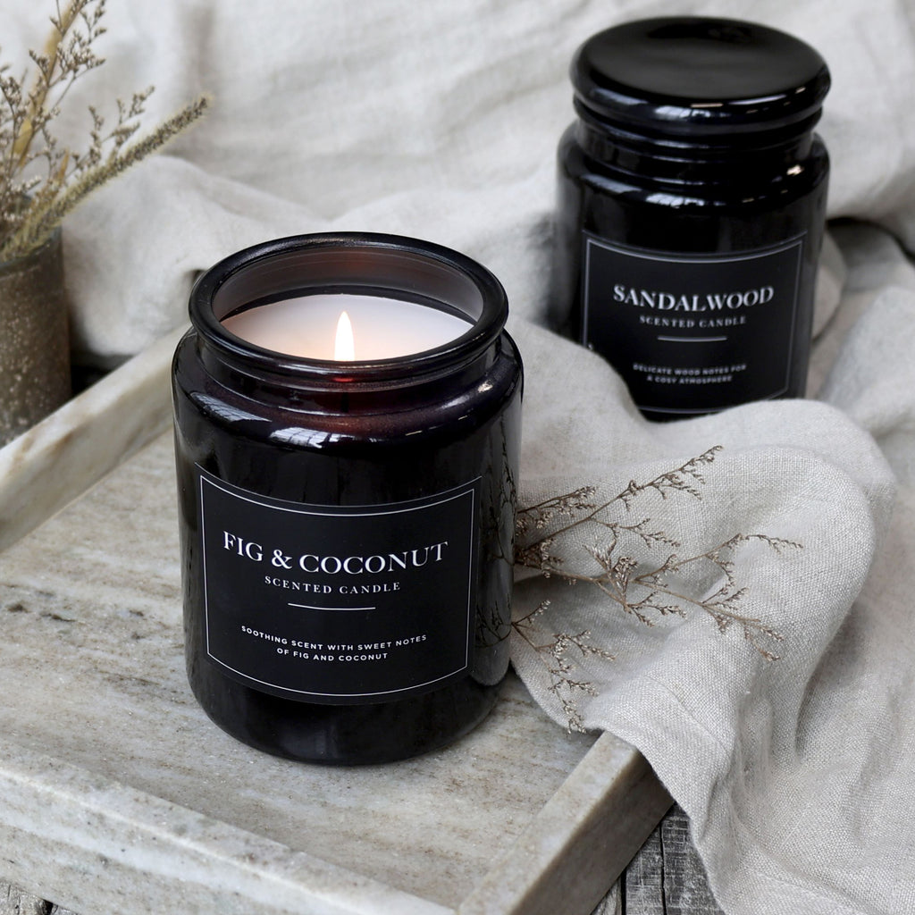 Fig and Coconut Scented Candle with 95 Hours Burning Time | Annie Mo's