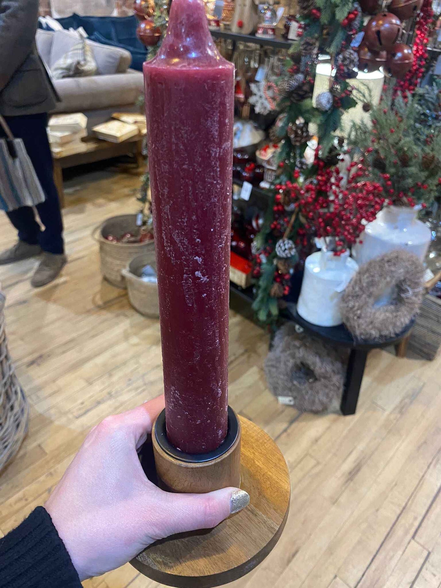 Chunky Dinner Candle Holder - Mango Wood