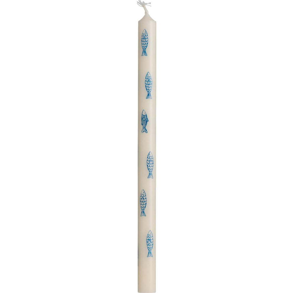 Blue Fish Taper Candle 20cm