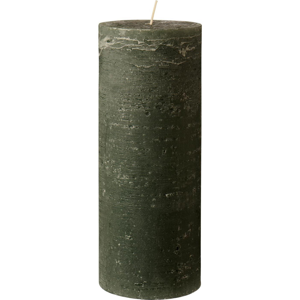 Rustic Green Pillar Candle 25cm | Annie Mo's