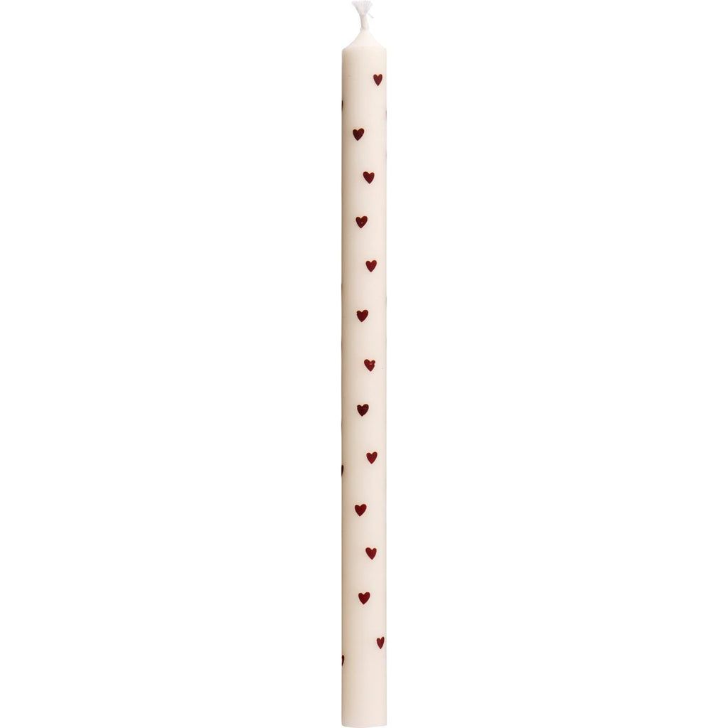 Brown Hearts Taper Candle 20cm