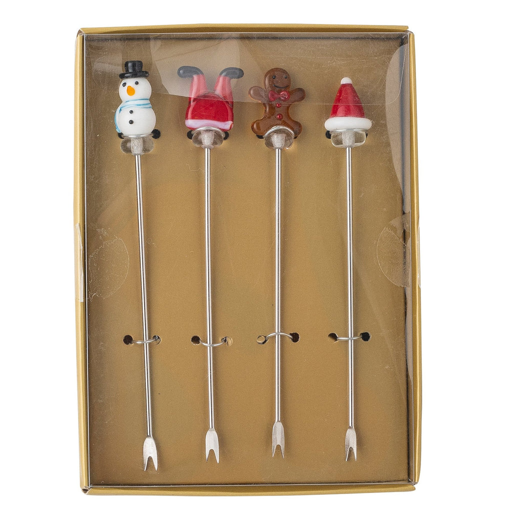 Set of Four Festive Cocktail Forks | Annie Mo's