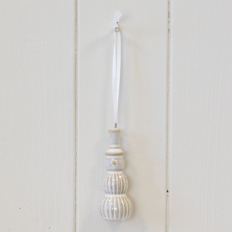 Hanging Ceramic Natural Snowman