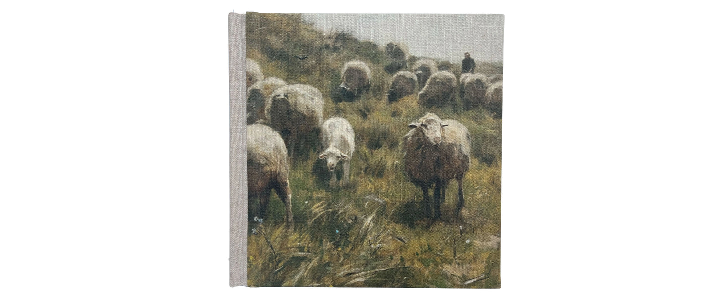 "Pastoral Sheep" Handmade Linen Hardcover Notebook | Journal