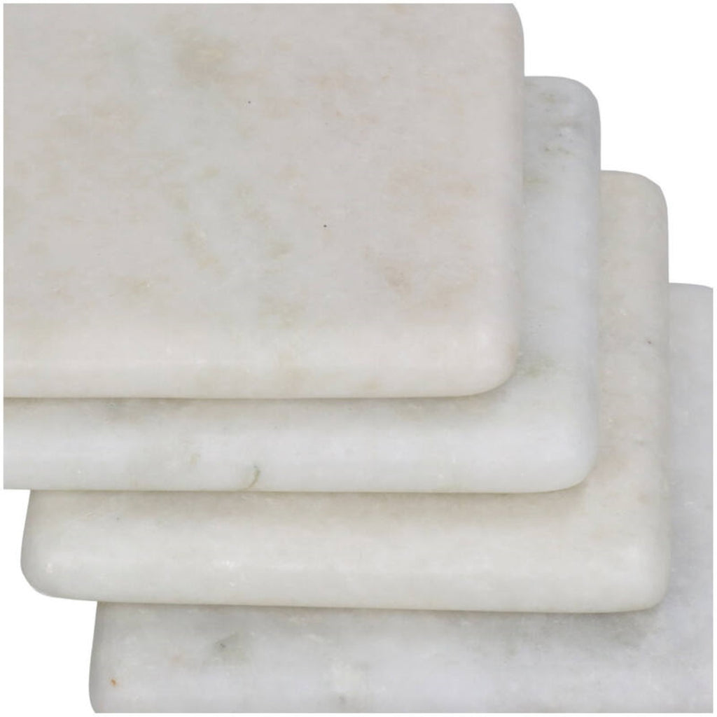 Set of Four White Marble Square Coasters | Annie Mo's