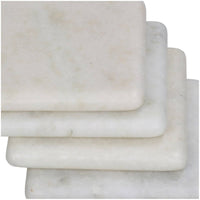 Set of Four White Marble Square Coasters | Annie Mo's