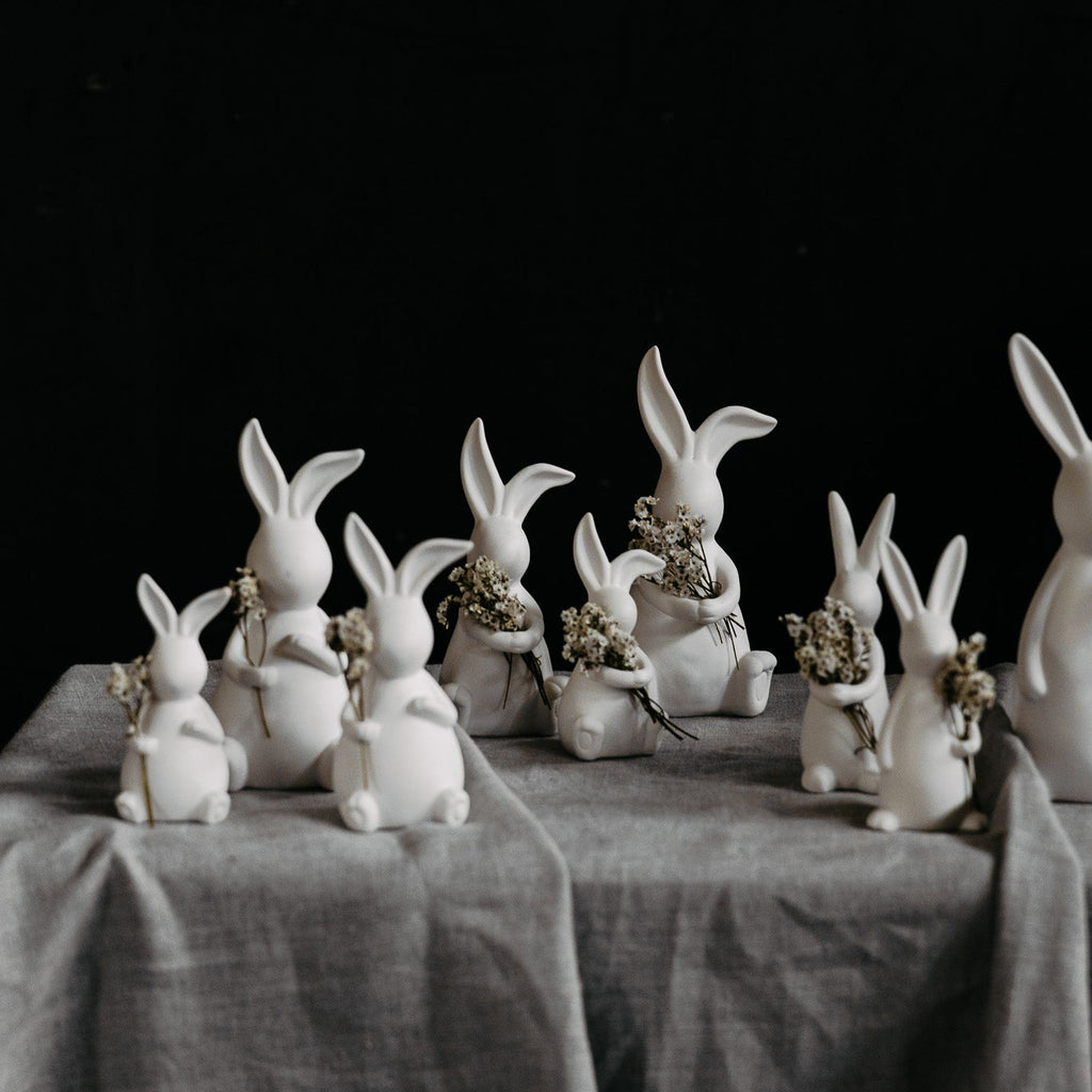 Emilia White Matt Ceramic Easter Bunny 14cm