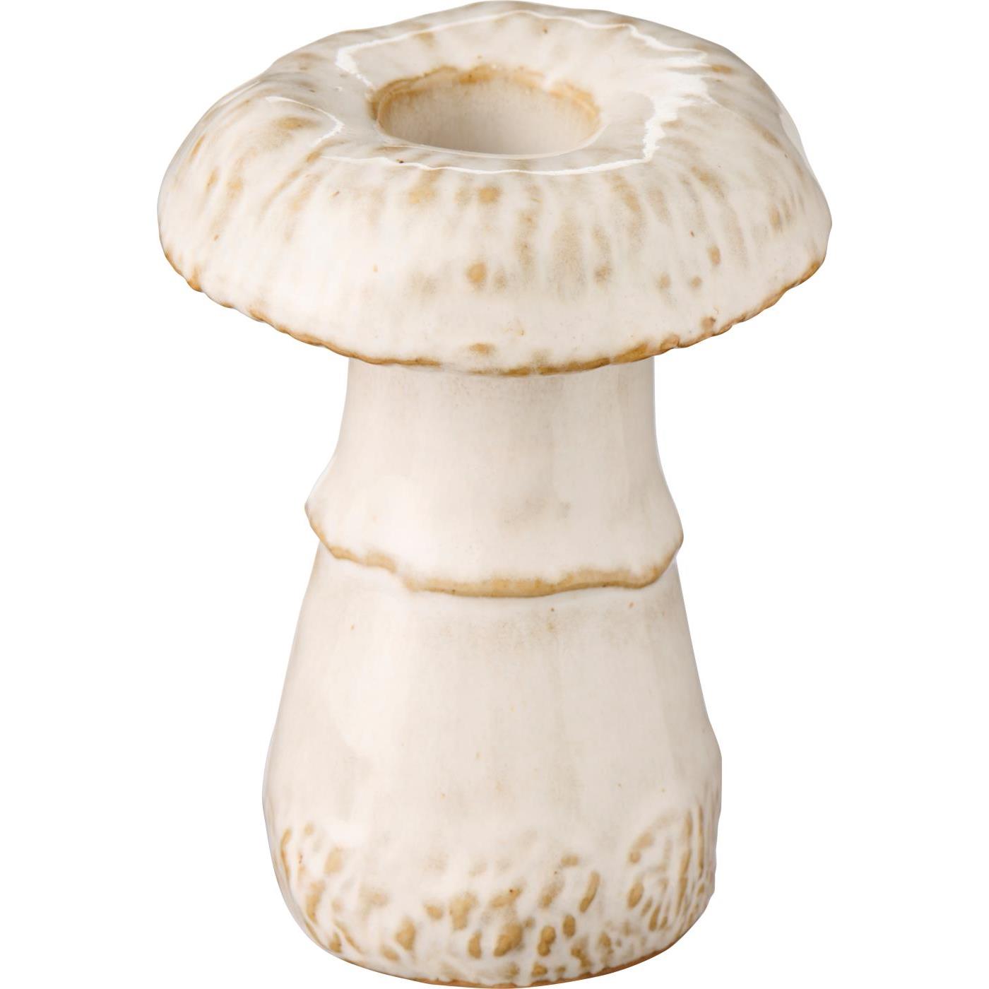 Mushroom Glazed Ceramic Candle Holder 9cm-B