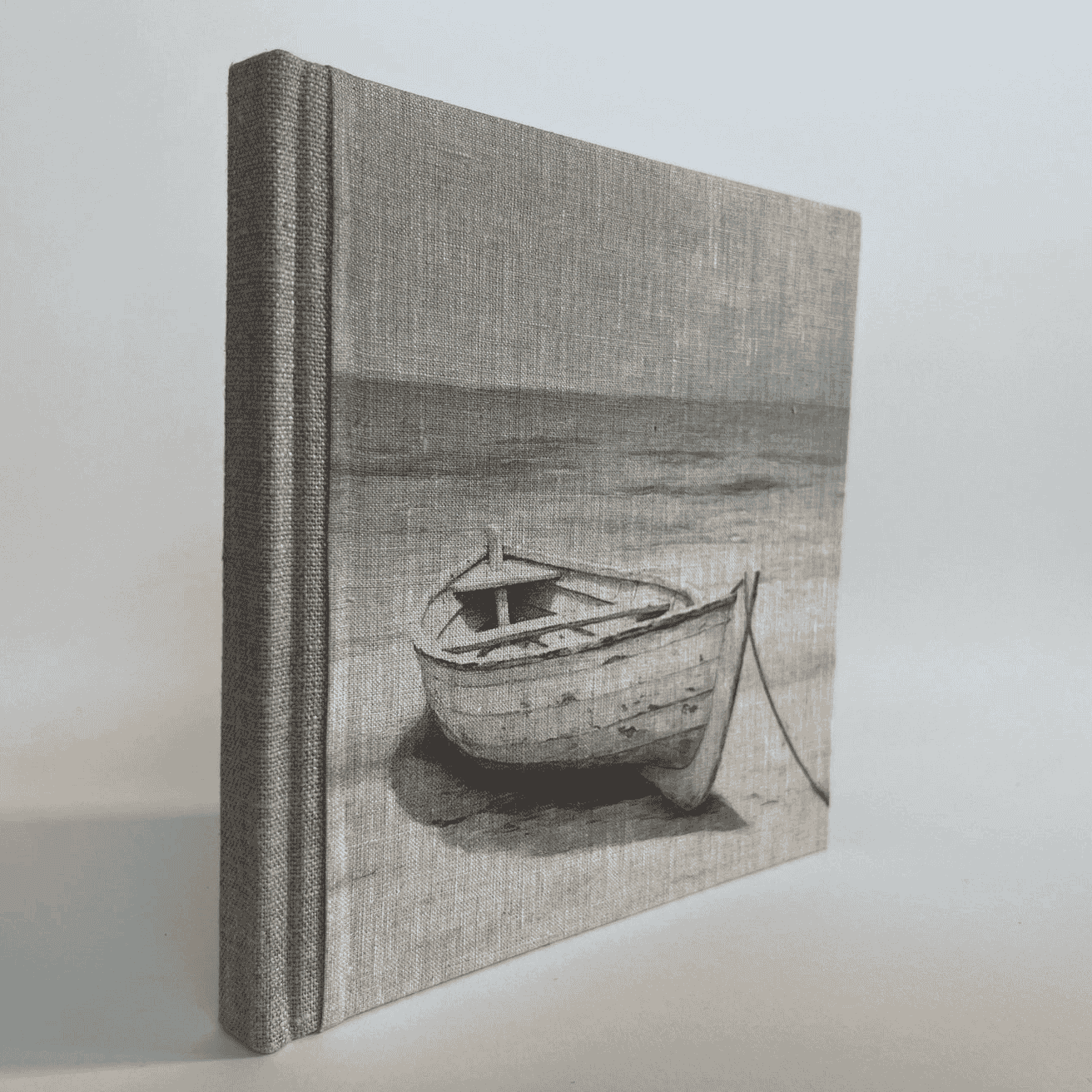"Wooden Boat" Handmade Linen Hardcover Notebook | Journal-G