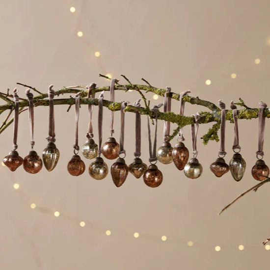 Adisa Bauble Jar - Antique Gold and Rust - Set of 16 | Annie Mo's